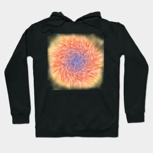 Blue, orange, and yellow tie dye circle Hoodie